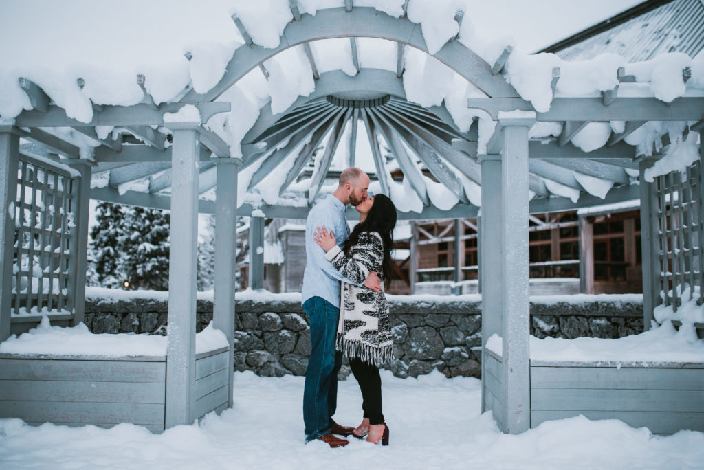 Engagement session after surprise proposal at Alyeska resort